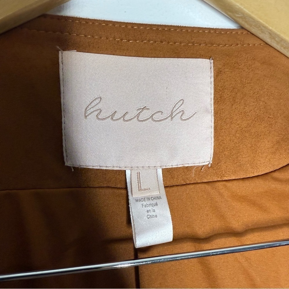 Hutch Anthropologie Open Front Faux Suede Jacket Size Large - Picture 5 of 8